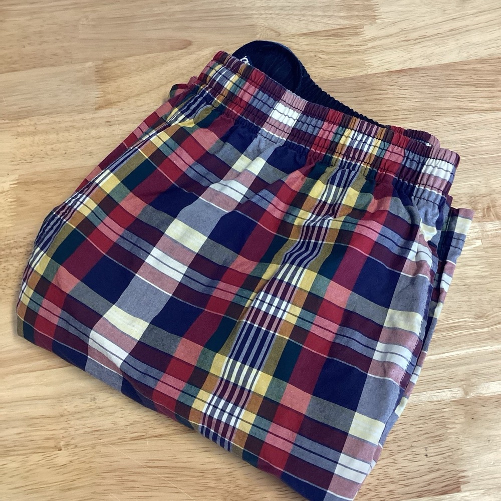 Mens Vintage Ralph Lauren‎ Polo Sport Plaid Swim Trunks- Medium
